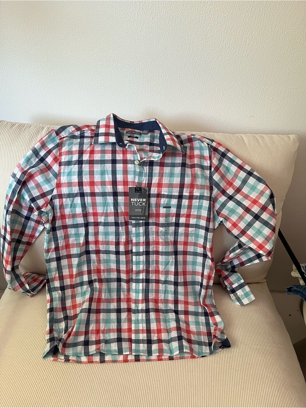 Van Heusen Men’s Multi-Color Plaid Button-Down Shirt